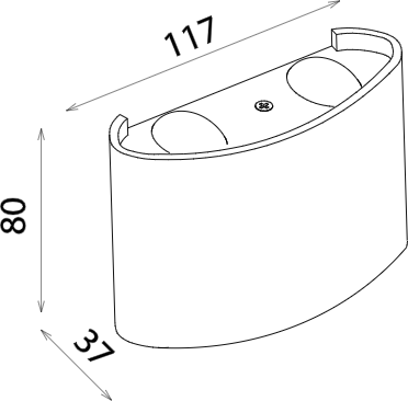 Изображение товара Бра уличное Elektrostandard Twinky 1555 Techno LED  (черный 3000)