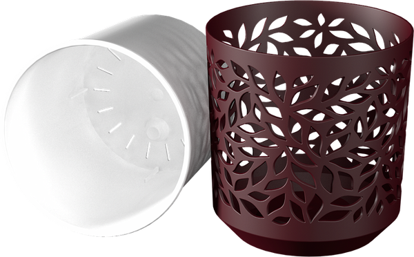 Изображение товара Кашпо La Decoro Leaves КШ-9827 (бордо/белый)