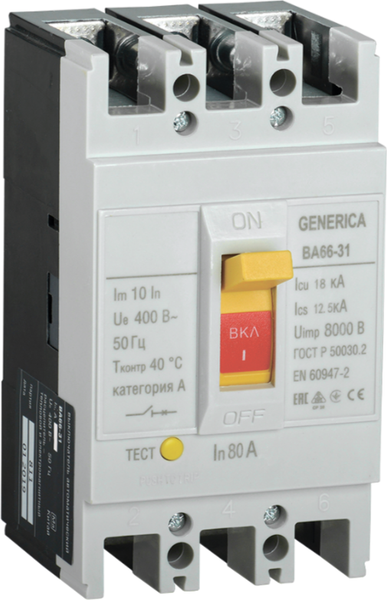 Изображение товара Выключатель автоматический Generica SAV10-3-0040-G