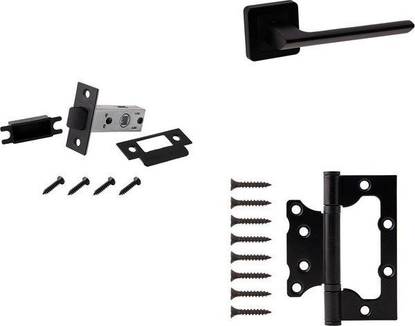 Изображение товара Комплект дверной фурнитуры Code Deco H-22105-A-BLM (матовый черный)