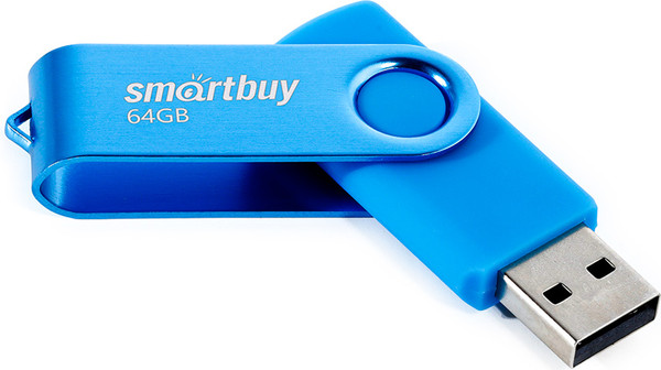 Изображение товара USB flash накопитель SmartBuy Twist Blue 64GB (SB064GB2TWB)