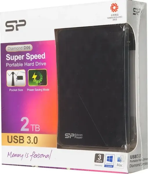 Изображение товара Внешний жесткий диск Silicon Power D06 2Tb (SP020TBPHDD06S3K)