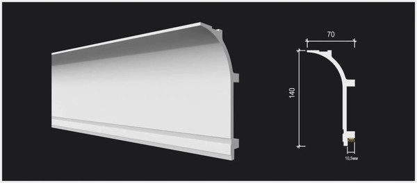 Изображение товара Плинтус потолочный Decor-Dizayn DD520 (140х70х2000)