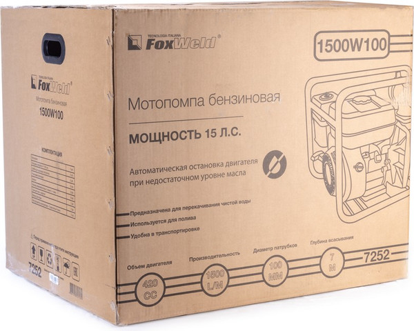 Изображение товара Мотопомпа FoxWeld 1500W100 / 7252