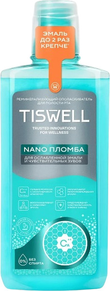 Изображение товара Ополаскиватель для полости рта Tiswell Реминерализирующий с наногидроксиапатитом (500мл)