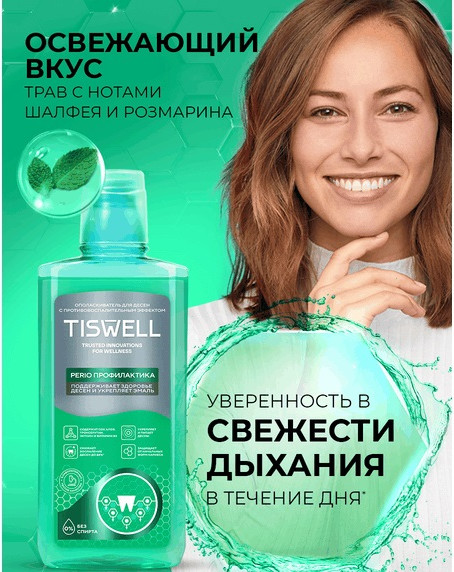 Ополаскиватель для полости рта Tiswell с троксерутином (500мл)