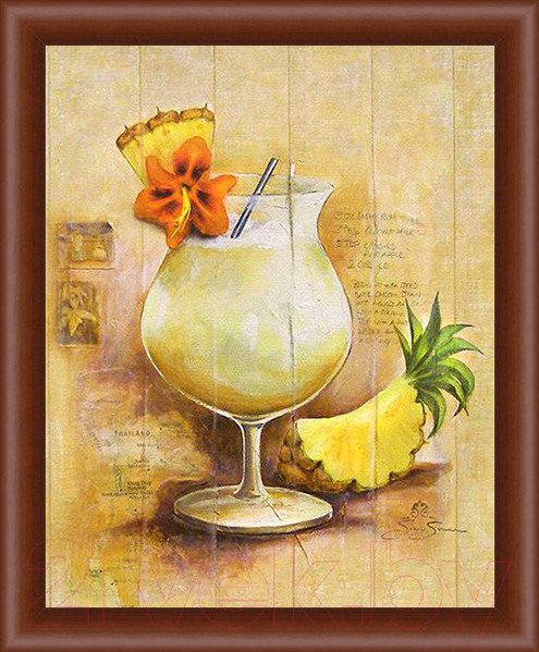 Изображение товара Картина Декарт Коктейль с ананасом 8Л1474 (в раме)