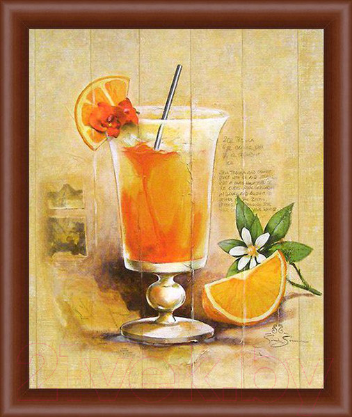 Изображение товара Картина Декарт Коктейль с апельсином 8Л1475 (в раме)