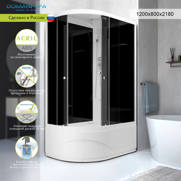 Изображение товара Душевая кабина Domani-Spa Delight Slim 128 High R 120x80 / DS01DS128RHBT00