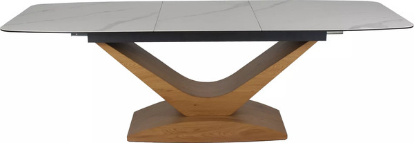 Изображение товара Обеденный стол Signal Dolce Ceramic Statuario Venato 180-240x95x76 (белый/дуб)