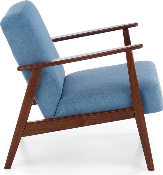 Изображение товара Кресло мягкое Halmar Milano 1S (tap. Castel 74 синий/орех)