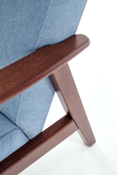 Изображение товара Кресло мягкое Halmar Milano 1S (tap. Castel 74 синий/орех)