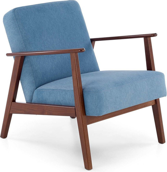 Изображение товара Кресло мягкое Halmar Milano 1S (tap. Castel 74 синий/орех)