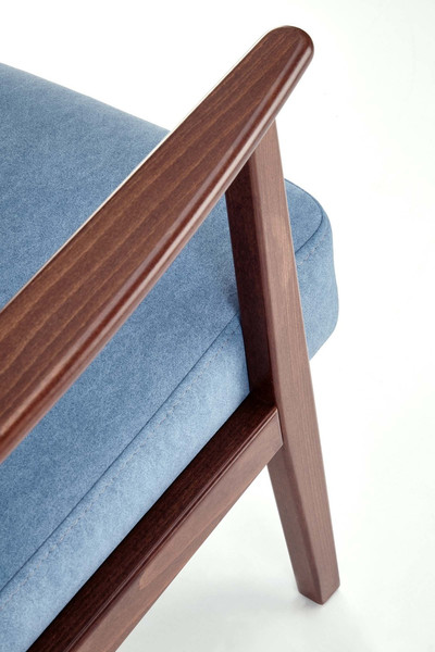 Изображение товара Кресло мягкое Halmar Milano 1S (tap. Castel 74 синий/орех)