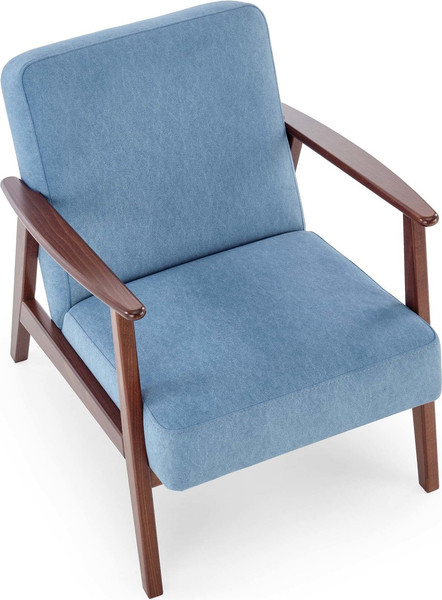 Изображение товара Кресло мягкое Halmar Milano 1S (tap. Castel 74 синий/орех)