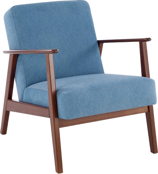 Изображение товара Кресло мягкое Halmar Milano 1S (tap. Castel 74 синий/орех)