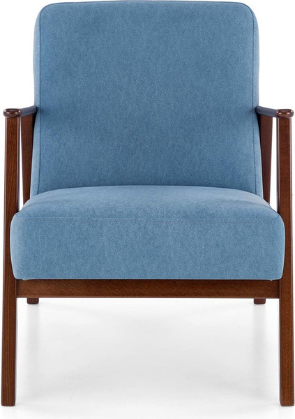 Изображение товара Кресло мягкое Halmar Milano 1S (tap. Castel 74 синий/орех)