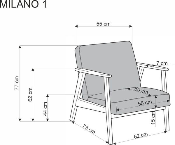 Изображение товара Кресло мягкое Halmar Milano 1S (tap. Castel 39 оливковый/орех)