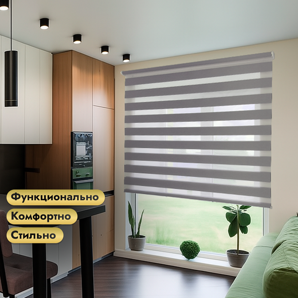 Изображение товара Рулонная электроштора НеоФьюжен Юпитер 190х250 левая (светло-серый, белая фурнитура)