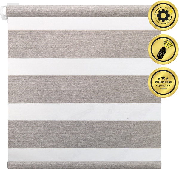 Изображение товара Рулонная электроштора НеоФьюжен Юпитер 200х250 левая (светло-серый, белая фурнитура)