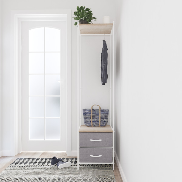 Изображение товара Секция в прихожую Импэкс Leset Ноа с вешалкой (белый/светло-серый)