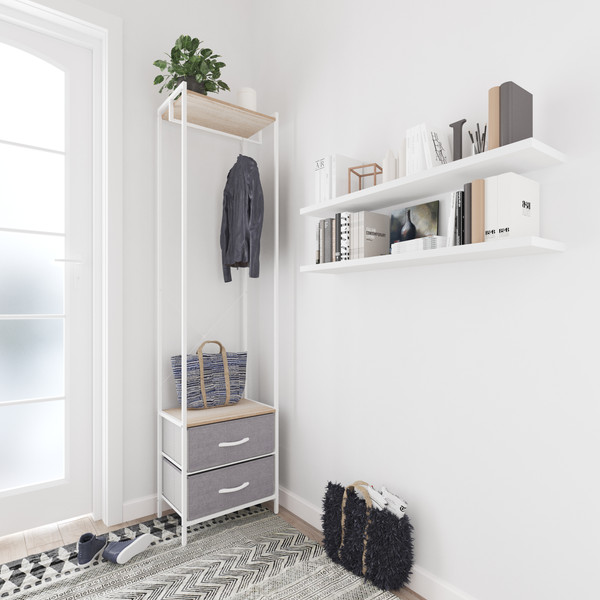 Изображение товара Секция в прихожую Импэкс Leset Ноа с вешалкой (белый/светло-серый)