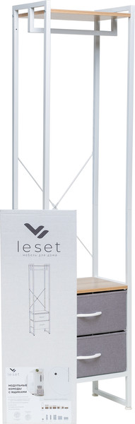 Изображение товара Секция в прихожую Импэкс Leset Ноа с вешалкой (белый/светло-серый)