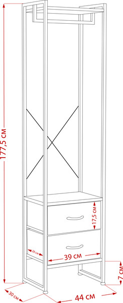 Изображение товара Секция в прихожую Импэкс Leset Ноа с вешалкой (белый/светло-серый)