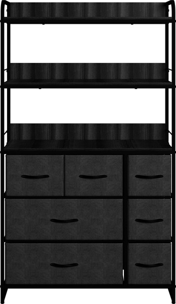 Изображение товара Тумба Импэкс Leset Ноа с полками 7 ящиков (черный/темно-серый)