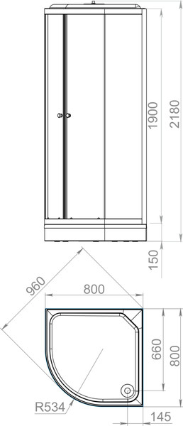 Изображение товара Душевая кабина Domani-Spa Delight Slim 88 80x80 / DS01DS88LWM00