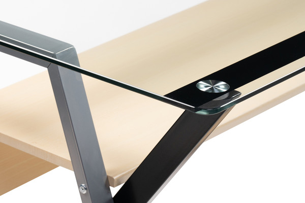 Изображение товара Компьютерный стол Woodville Gunar / 11976 (Silver Gray/Clear Glass)