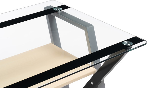 Изображение товара Компьютерный стол Woodville Gunar / 11976 (Silver Gray/Clear Glass)