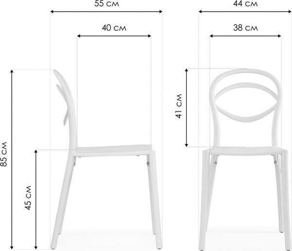 Изображение товара Стул пластиковый Woodville Simple / 15739 (белый)