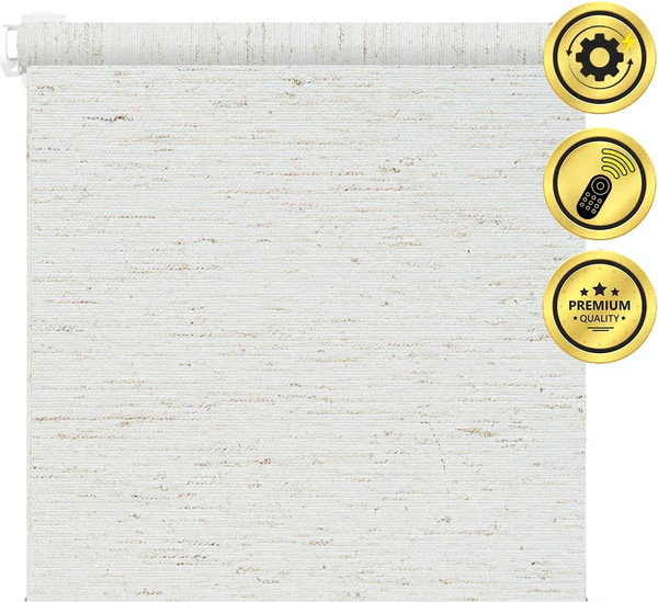 Изображение товара Рулонная электроштора НеоФьюжен Оливия 270х250 правая (лен, белая фурнитура)