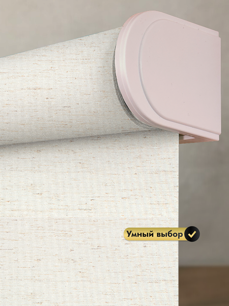 Изображение товара Рулонная электроштора НеоФьюжен Оливия 140х250 левая (лен, белая фурнитура)