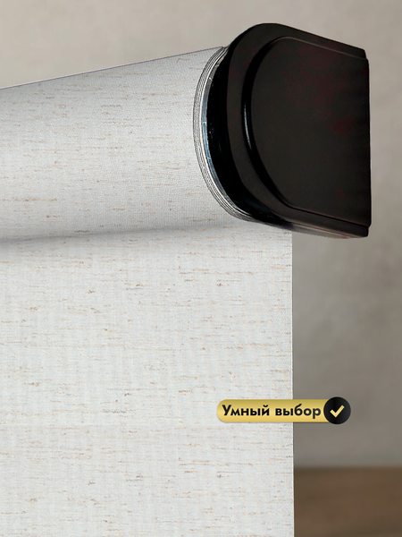 Изображение товара Рулонная электроштора НеоФьюжен Оливия 230х250 левая (лен, черная фурнитура)