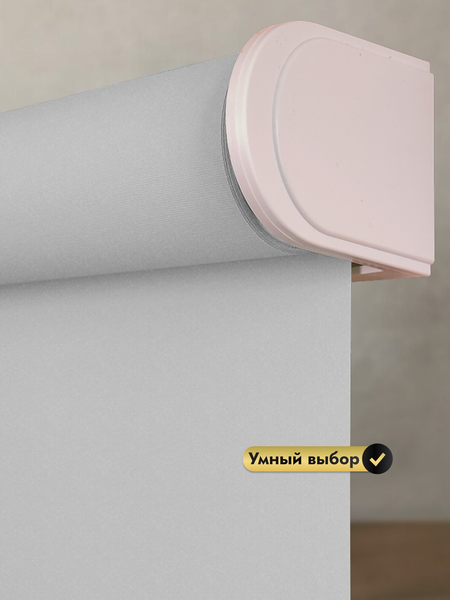 Изображение товара Рулонная электроштора НеоФьюжен Оливия 210х250 правая (серый, белая фурнитура)