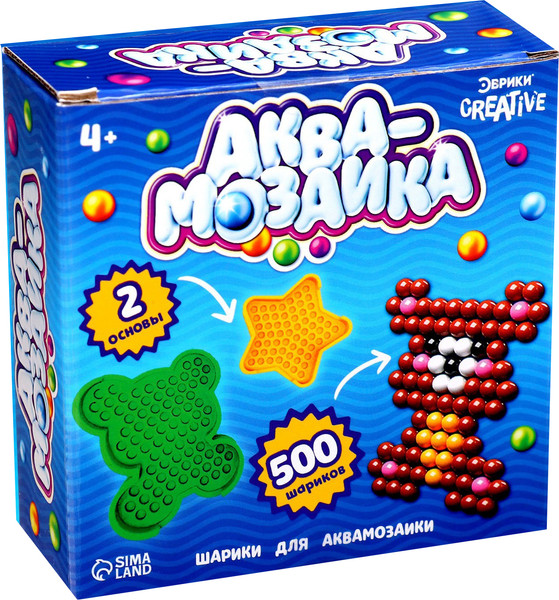 Изображение товара Развивающая игра Школа талантов Аквамозаика. 500 шариков. 2 основы / 9879301