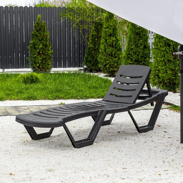 Изображение товара Шезлонг Ellastik Plast лластик лм 187x63.5x32 (графит)