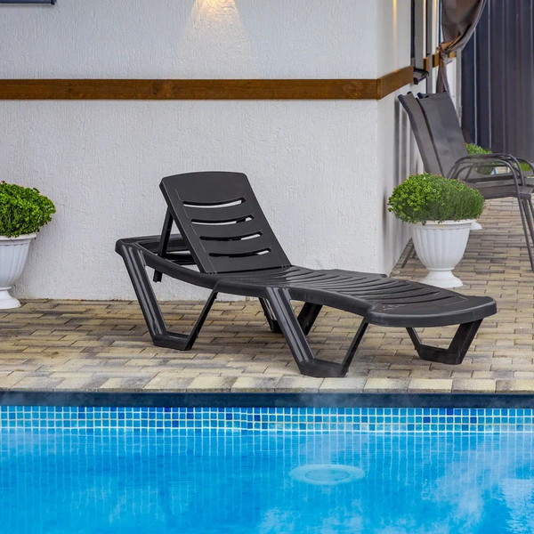 Изображение товара Шезлонг Ellastik Plast лластик лм 187x63.5x32 (графит)
