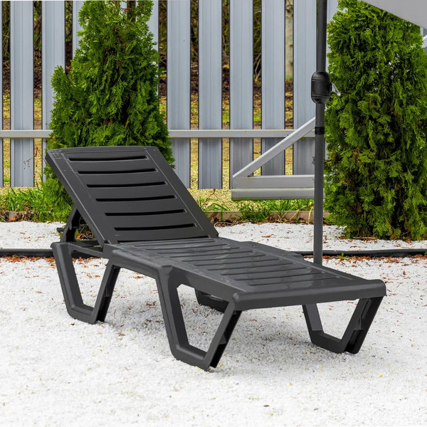 Изображение товара Шезлонг Ellastik Plast Атлант 184x62x33 (графит)