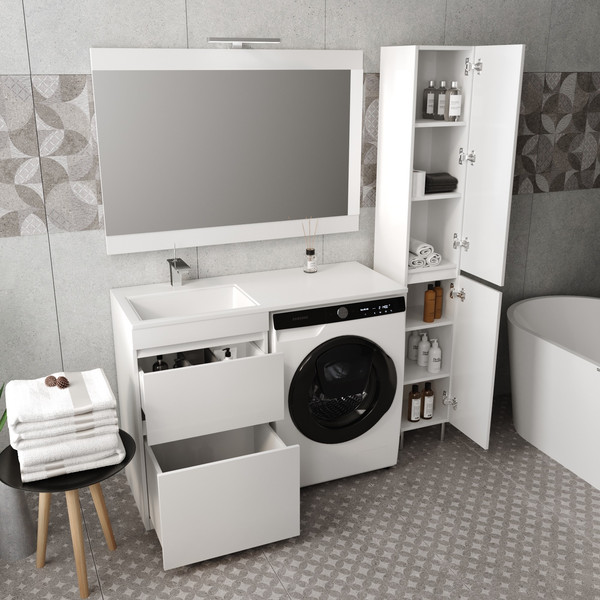 Изображение товара Тумба под умывальник Symbolite Даллас 115 Люкс Plus (белый)