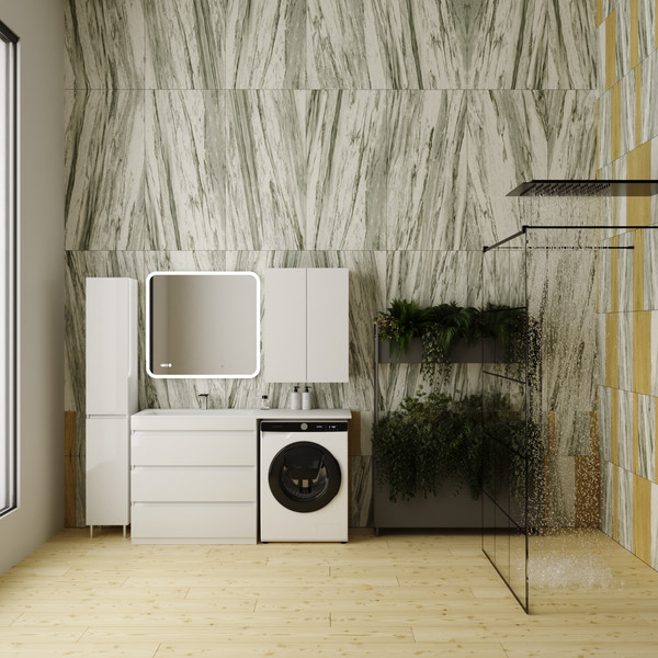 Изображение товара Тумба под умывальник Symbolite Даллас 150 Люкс Plus 3 ящика (белый)