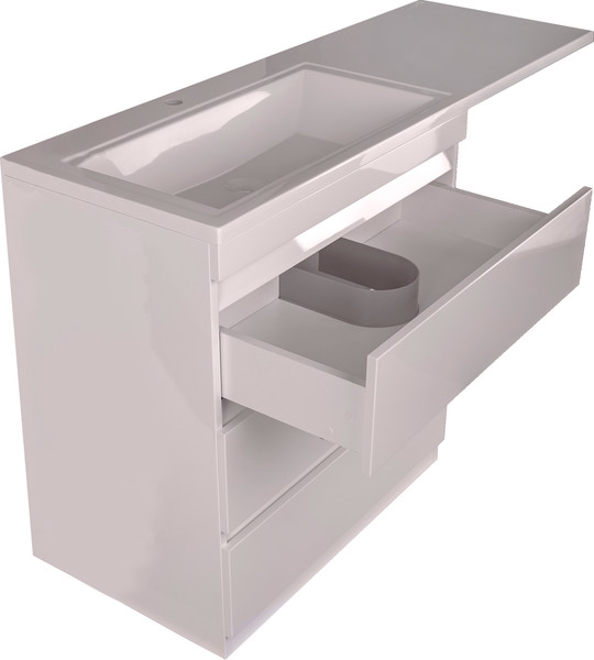 Изображение товара Тумба под умывальник Symbolite Даллас 150 Люкс Plus 3 ящика (белый)