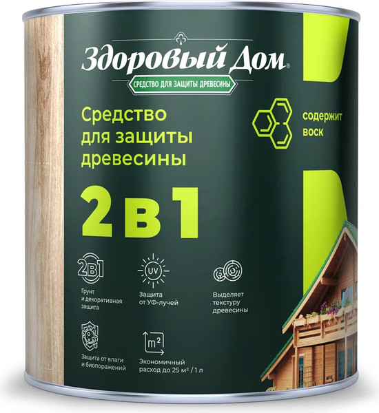 Изображение товара Защитно-декоративный состав Здоровый дом 2в1 Рябина (800л)