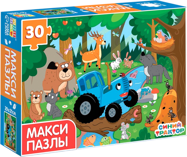 Изображение товара Пазл Синий трактор Макси. Синий трактор в лесу / 10364766 (30эл)