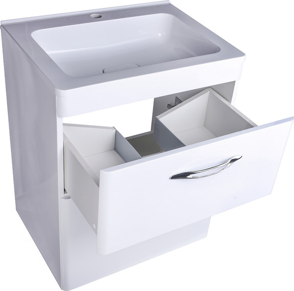 Изображение товара Тумба под умывальник Symbolite Каре 60 Люкс Plus 2 ящика (белый)
