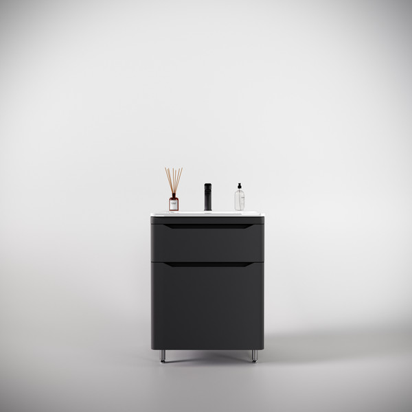 Изображение товара Тумба под умывальник Symbolite Марелла 60 Люкс Plus 2 ящика (серый)