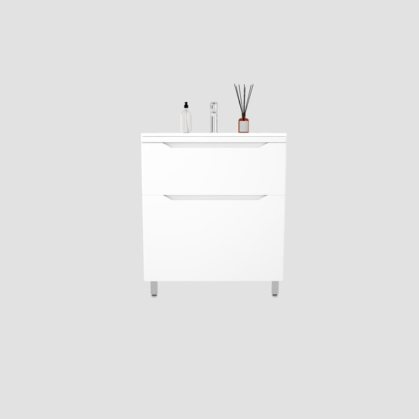 Изображение товара Тумба под умывальник Symbolite Марелла 70 Люкс Plus 2 ящика (белый матовый)