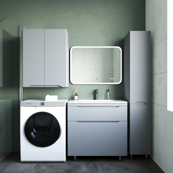 Изображение товара Тумба под умывальник Symbolite Марелла 80 Люкс Plus 2 ящика (серый)